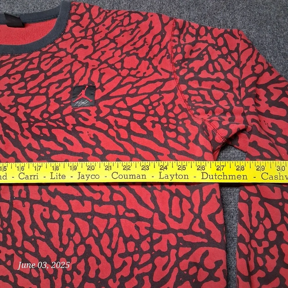 Vintage Nike Air Jordan Prime Flight Elephant Print‎ Sweatshirt Size 3XL Red 90s